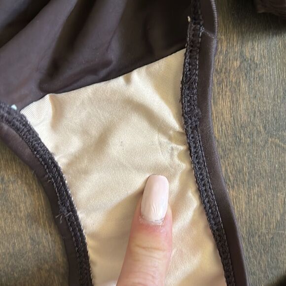 The collection brown cream studded halter bikini set Sz-12 - Picture 9 of 11